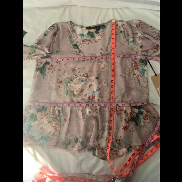 NWT $69 Halogen Ruffle Cold Shoulder Top Blouse in‎ Rose Pink [SZ Medium ] #2685 - Picture 8 of 8